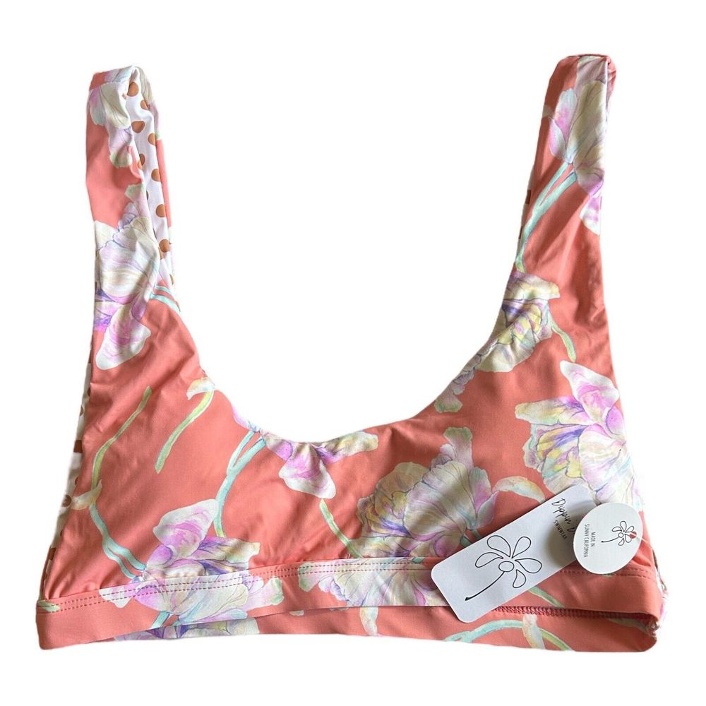 NWT Dippin Daisy’s Bikini Top Tulips Floral Women’s M